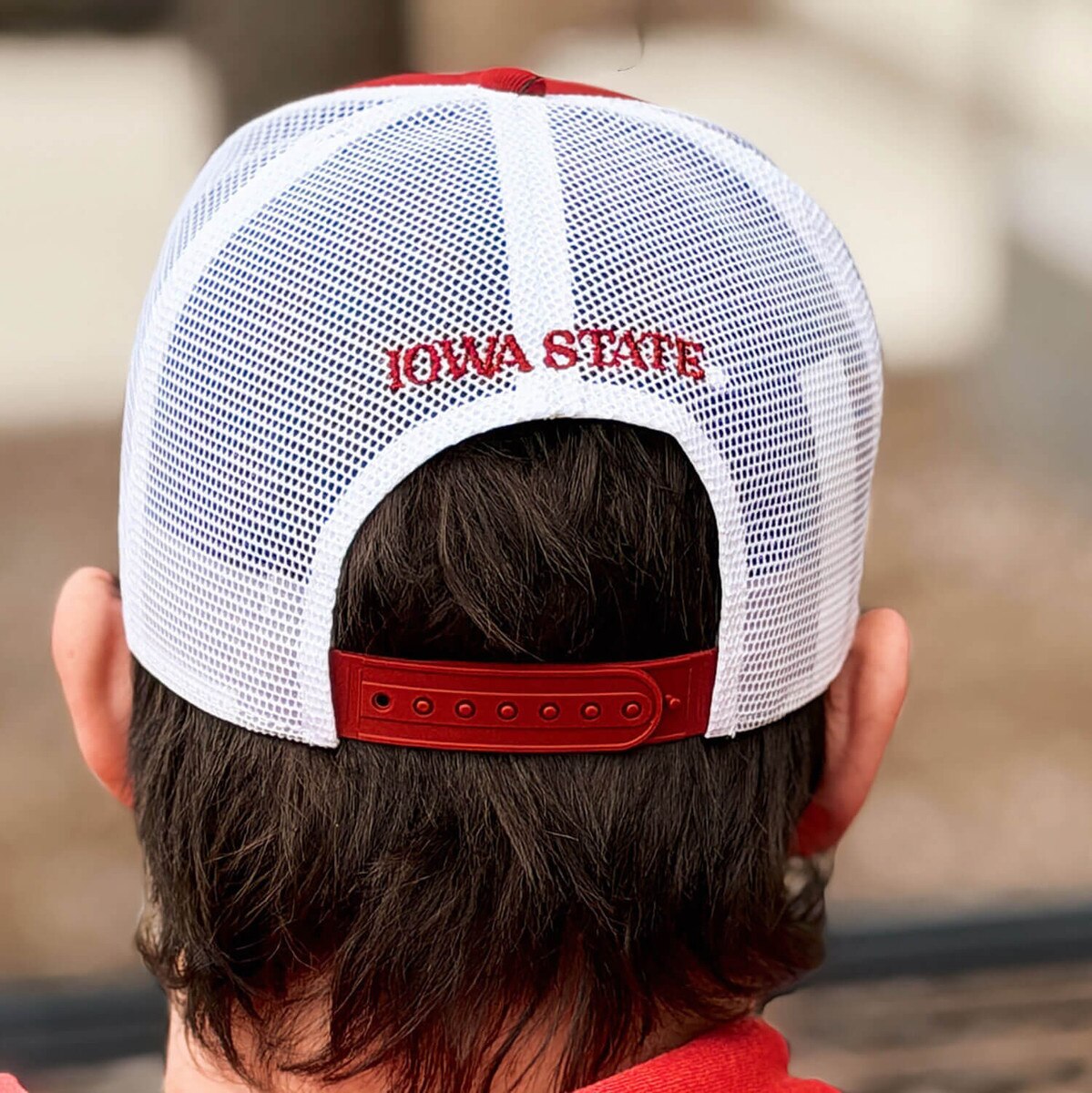Back of Nike I-State Fanwear 2025 Cardinal Snapback Hat